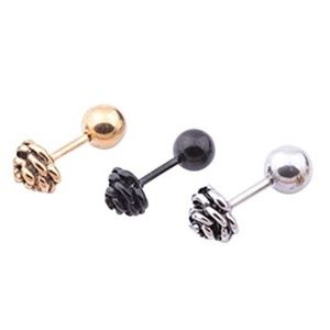 Surker 3 pcs Titanium Steel Hypoallergenic Studs